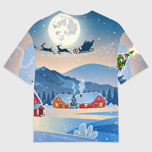 Мужская футболка оверсайз Новогодний дракон 2024 / 3D-принт – фото 2