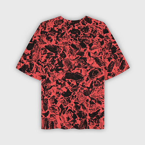 Мужская футболка оверсайз Каменная текстура коралловый / 3D-принт – фото 2