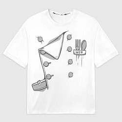 Футболка оверсайз мужская Шеф поварской китель, цвет: 3D-принт