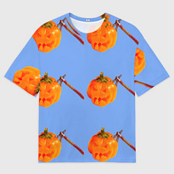Футболка оверсайз мужская Тыква с топором-Хэллоуин, цвет: 3D-принт