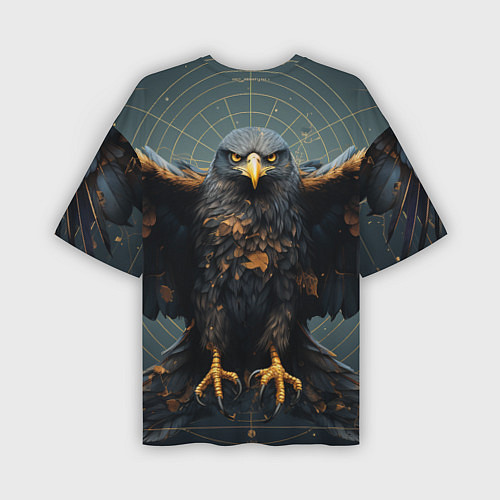 Мужская футболка оверсайз Орёл с расправленными крыльями / 3D-принт – фото 2