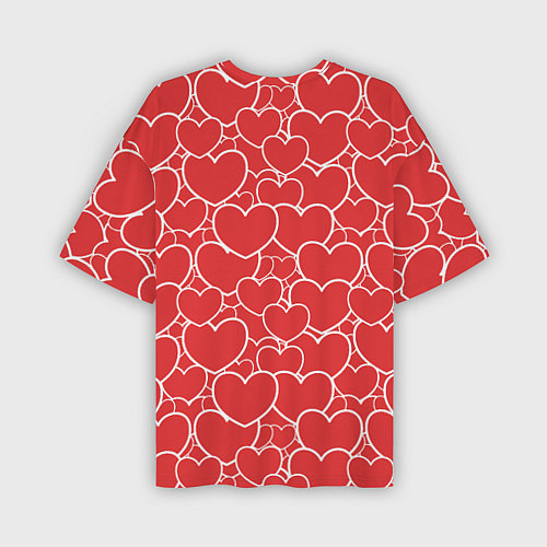 Мужская футболка оверсайз Сердечки любви / 3D-принт – фото 2
