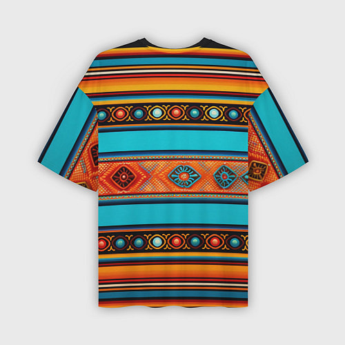 Мужская футболка оверсайз Этнический принт в горизонтальную полоску / 3D-принт – фото 2