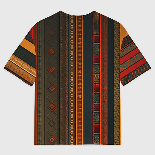 Мужская футболка оверсайз Этнический узор в вертикальную полоску / 3D-принт – фото 2