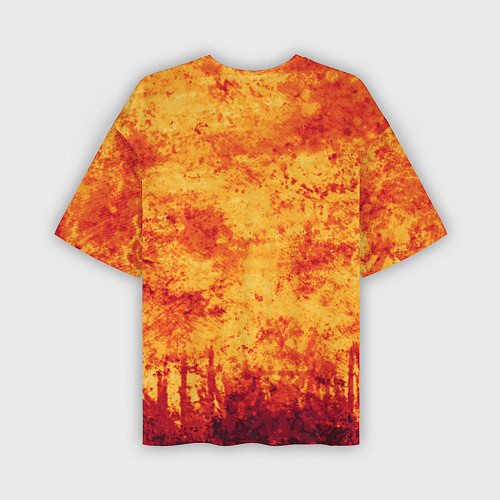 Мужская футболка оверсайз Осенний пожар / 3D-принт – фото 2