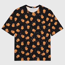 Футболка оверсайз мужская Мини капибары в космосе, цвет: 3D-принт