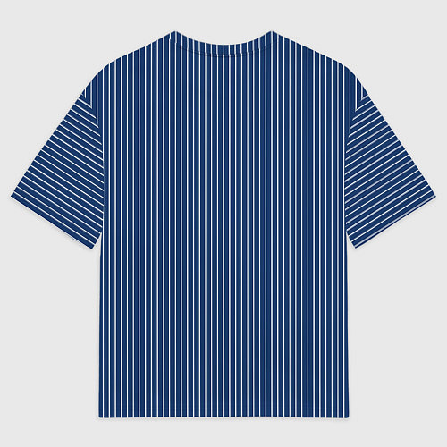 Мужская футболка оверсайз Строгий синий в полоску / 3D-принт – фото 2