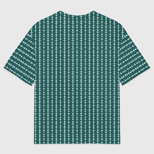 Мужская футболка оверсайз Зелёно-морской в полоску / 3D-принт – фото 2