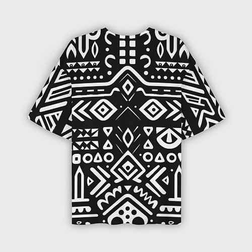 Мужская футболка оверсайз Черно-белый абстрактный паттерн / 3D-принт – фото 2