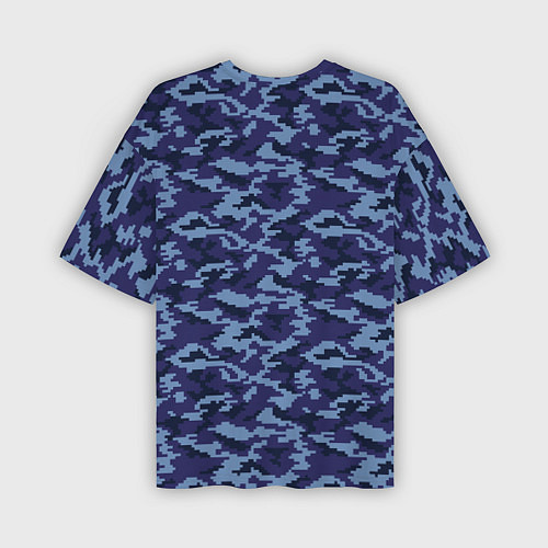Мужская футболка оверсайз Камуфляж синий - Андрей / 3D-принт – фото 2