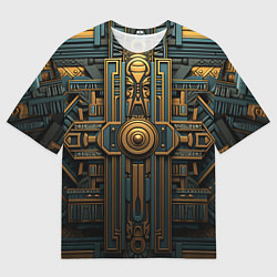 Футболка оверсайз мужская Симметрический узор в египетском стиле, цвет: 3D-принт