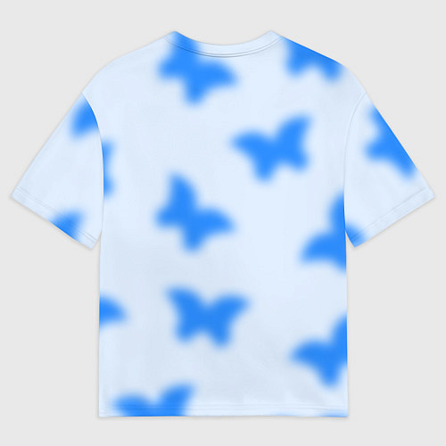 Мужская футболка оверсайз Y2K blue butterfly / 3D-принт – фото 2