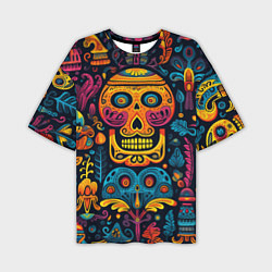 Мужская футболка оверсайз Узор в мексиканском стиле