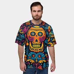 Футболка оверсайз мужская Узор в мексиканском стиле, цвет: 3D-принт — фото 2