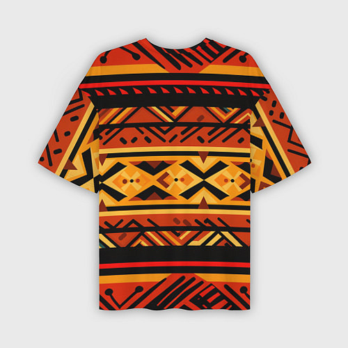 Мужская футболка оверсайз Узор в этническом стиле масаев / 3D-принт – фото 2
