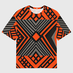 Футболка оверсайз мужская Узор в этническом стиле племени масаев, цвет: 3D-принт