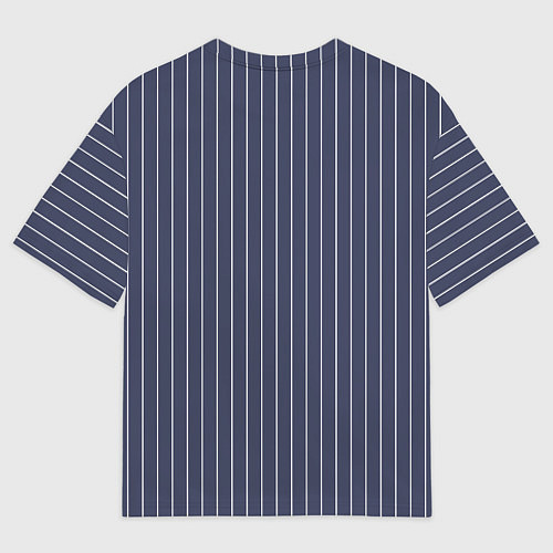 Мужская футболка оверсайз Приглушённый синий в полоску / 3D-принт – фото 2