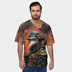 Футболка оверсайз мужская Индустриальный чумной доктор, цвет: 3D-принт — фото 2