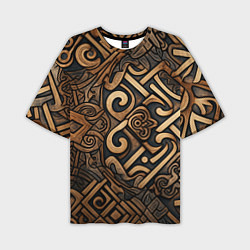 Мужская футболка оверсайз Асимметричный узор в викингском стиле
