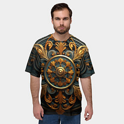 Футболка оверсайз мужская Круглый орнамент в викингском стиле, цвет: 3D-принт — фото 2