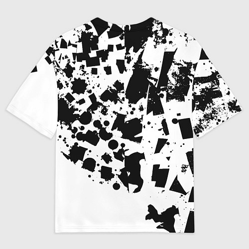 Мужская футболка оверсайз Морда льва - абстракция / 3D-принт – фото 2