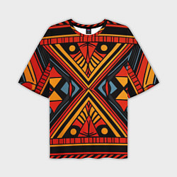 Мужская футболка оверсайз Геометрический узор в африканском стиле