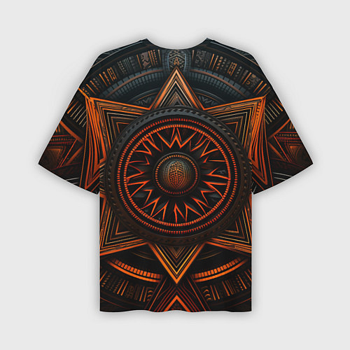 Мужская футболка оверсайз Орнамент в африканском стиле на тёмном фоне / 3D-принт – фото 2