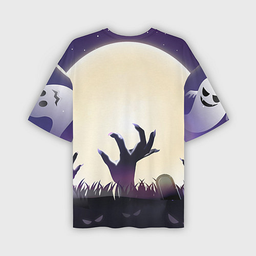 Мужская футболка оверсайз Кладбище хэллоуин / 3D-принт – фото 2