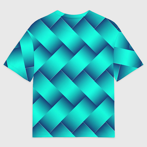 Мужская футболка оверсайз Бирюзовое переплетение / 3D-принт – фото 2