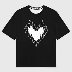 Футболка оверсайз мужская Burning heart, цвет: 3D-принт