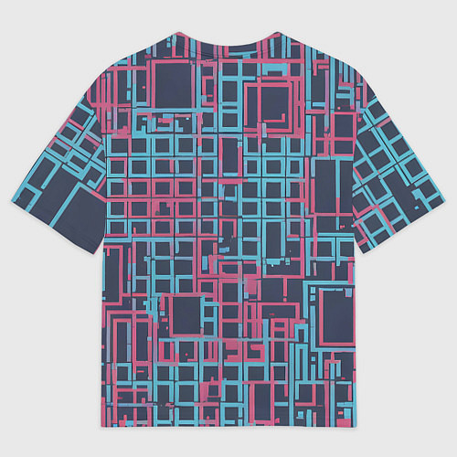 Мужская футболка оверсайз Разноцветные толстые линии / 3D-принт – фото 2