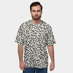 Футболка оверсайз мужская Секси - зашифрованная надпись, цвет: 3D-принт — фото 2