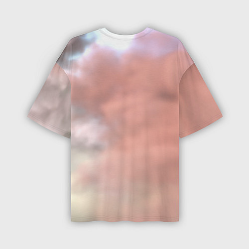 Мужская футболка оверсайз Панк-леди в облаках / 3D-принт – фото 2