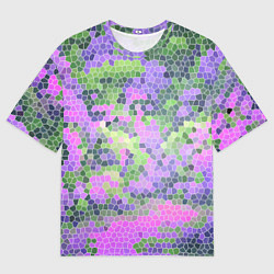 Футболка оверсайз мужская Разноцветный витраж, цвет: 3D-принт