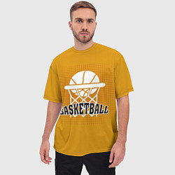 Футболка оверсайз мужская Basketball - кольцо и мяч, цвет: 3D-принт — фото 2