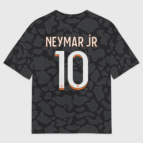 Мужская футболка оверсайз Неймар форма ПСЖ 23-24 третья / 3D-принт – фото 2