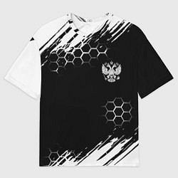 Мужская футболка оверсайз Патриот России краски