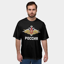 Футболка оверсайз мужская Армия России герб, цвет: 3D-принт — фото 2