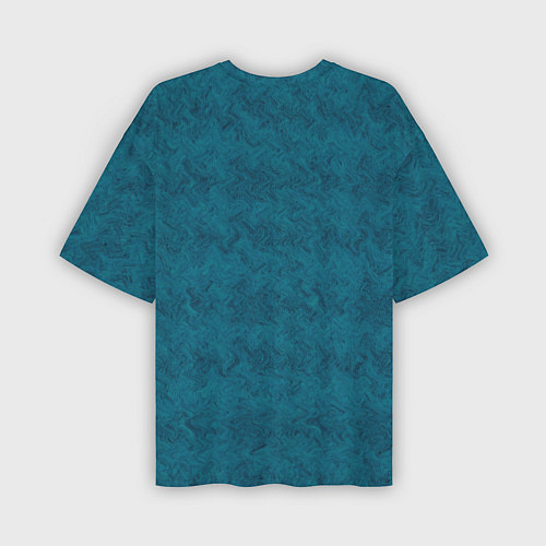 Мужская футболка оверсайз Бирюзовая текстура имитация меха / 3D-принт – фото 2