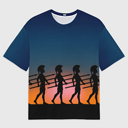 Футболка оверсайз мужская Греческий закат, цвет: 3D-принт