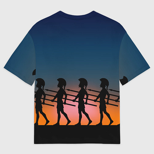 Мужская футболка оверсайз Греческий закат / 3D-принт – фото 2