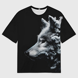 Футболка оверсайз мужская Дымный волк, цвет: 3D-принт