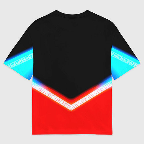 Мужская футболка оверсайз Охотник х Охотник неоновые иероглифы / 3D-принт – фото 2