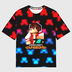 Мужская футболка оверсайз Minecraft neon dungeons 2023