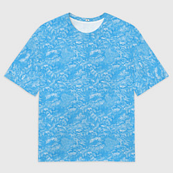 Мужская футболка оверсайз Зимний снежный паттерн