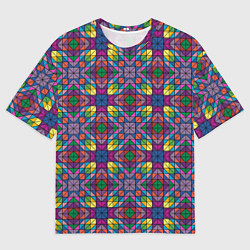 Мужская футболка оверсайз Стеклянная мозаика