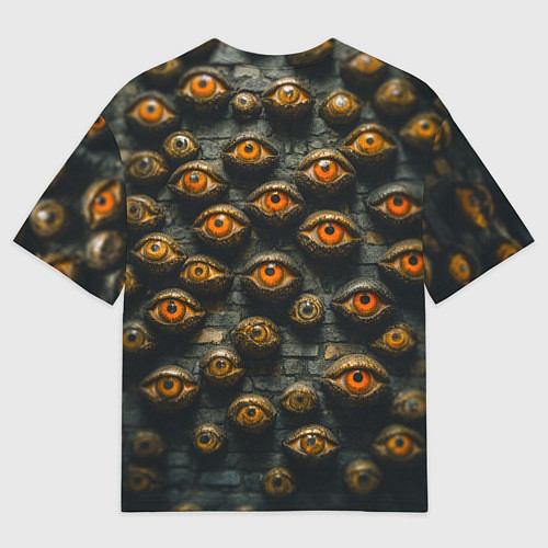 Мужская футболка оверсайз Глаза на стене / 3D-принт – фото 2