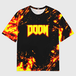 Мужская футболка оверсайз Doom огненный марс