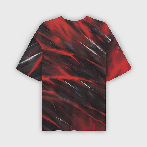 Мужская футболка оверсайз Красный шторм / 3D-принт – фото 2