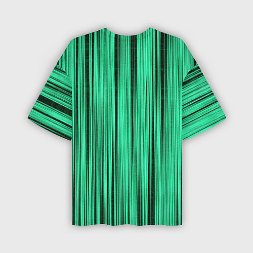 Мужская футболка оверсайз Абстракция полосы зелёные / 3D-принт – фото 2